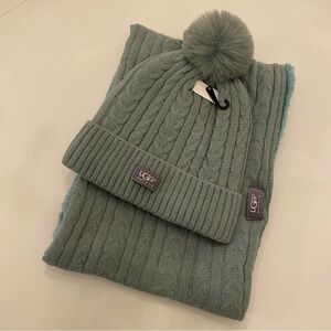 UGG Green Hat & Infinity Scarf